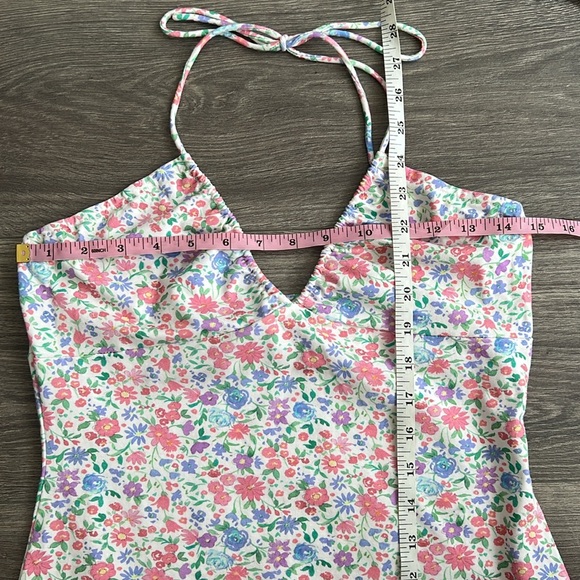 Princess Polly Halter Neck Mini Dress White Multicolor Floral Size US 6 Feminine - Picture 10 of 10